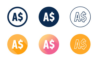 Australian Dollar Currency Symbol Icon Set