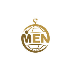Fototapeta premium The logo consists of a globe symbol, a circle and the inscription MEN