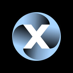 Obraz premium The logo is the letter X. Rotated arrows.