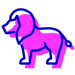 動物、ライオンを表す2色スタイルのアイコン