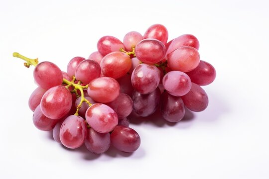 red grapes on a white background. Generative AI