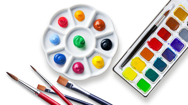 Acryl und Aquarellfarben .