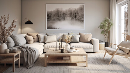 Fototapeta na wymiar modern room interior with sofa