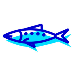 魚、イワシを表す2色スタイルのアイコン