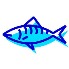 魚、サバを表す2色スタイルのアイコン