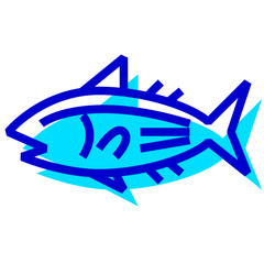 魚、カツオを表す2色スタイルのアイコン