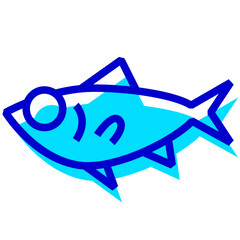 魚、キンメダイを表す2色スタイルのアイコン