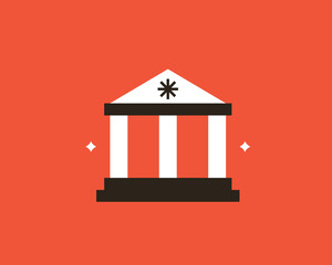 Geometric bank illustration in flat style design. Vector illustration. 