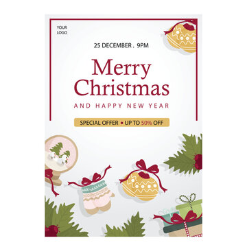 special white template design for Christmas and New Year