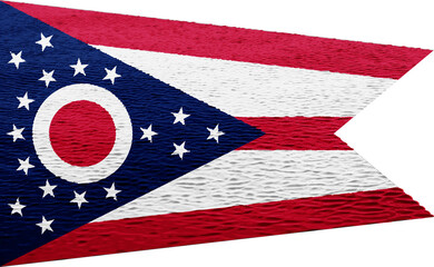 Ohio US state flag on textured background. Conceptual collage.