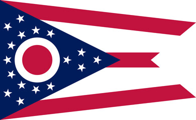The official current flag of Ohio US state. State flag of Ohio. Illustration.