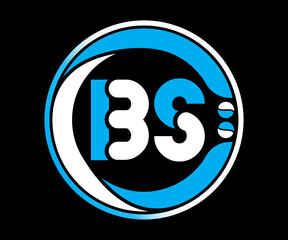 BS letter logo design with a circle shape BS Logo design with unique and simple design.