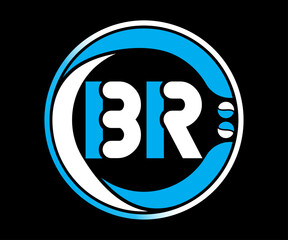 BR letter logo design with a circle shape BR Logo design with unique and simple design.