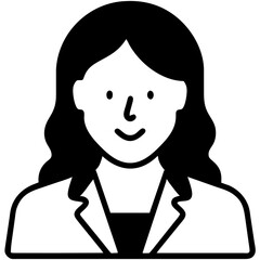 Elegant female silhouette. Modern business avatar symbol. Beautiful woman profile. Vector icon design. Graceful lady portrait. Professional character