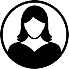 Elegant female silhouette. Modern business avatar symbol. Beautiful woman profile. Vector icon design. Graceful lady portrait. Professional character