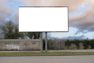 empty street advertising billboard