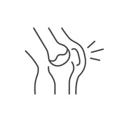 Knee pain line outline icon