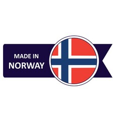 Made In Norway. Flag, banner icon, design, sticker