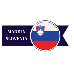 Made In Slovenia. Flag, banner icon, design, sticker