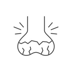 Bone arthrosis line outline icon