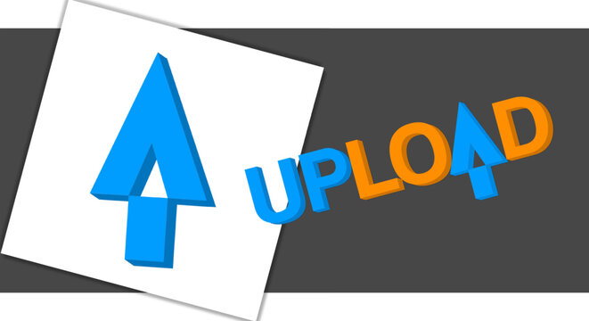 Vector is "UPLOAD" text. The logo is a monogram of arrows and the letter A.