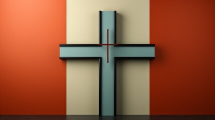 Naklejka premium unique minimalistic catholic cross design 