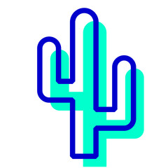 木、サボテンを表す2色スタイルのアイコン