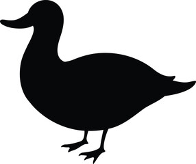 Simple and adorable Duck illustration in silhouette
