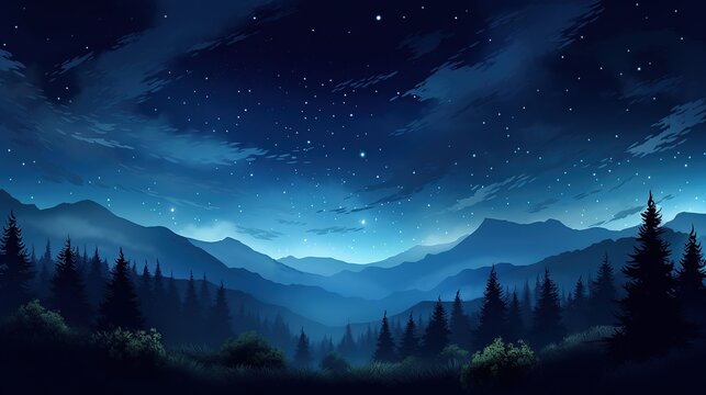 Beautiful Aurora night light landscape background. AI generated image