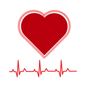 Heart and heartbeat icon Heart monitoring Love