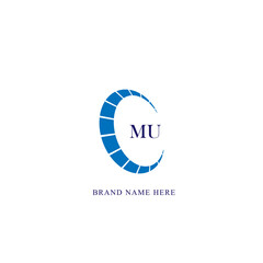 MU logo. M U design. White MU letter. MU, M U letter logo design. Initial letter MU linked circle uppercase monogram logo. M U letter logo vector design. 