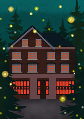 Fototapeta premium christmas night in the city