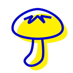 きのこ、シイタケを表す2色スタイルのアイコン