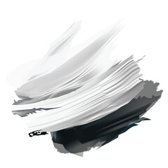 White Black brush strokes element vector isolate background