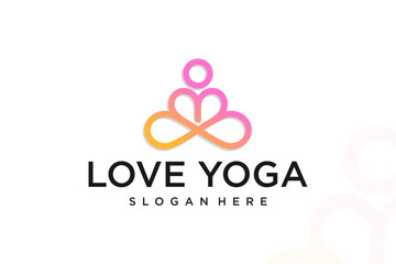 Yoga logo design stock human meditation in lotus vector