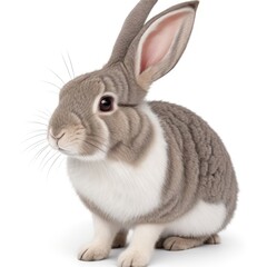 Fototapeta premium Rabbit Portrait on White Background - Perfect for Pet Shop Products and Rabbit Lovers