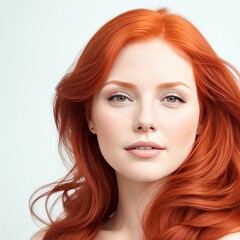 Red-Headed Beautiful Woman Model - Ideal for Cosmetics, Skincare, Beauty Products, Fashion Editorials, and Diversity in High-End Fashion