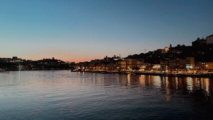 Obraz premium Porto Portugal Port ships and boats on river, old town