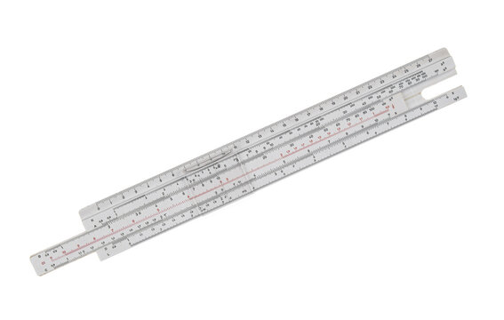 Vintage logarithm ruler isolated on a white background