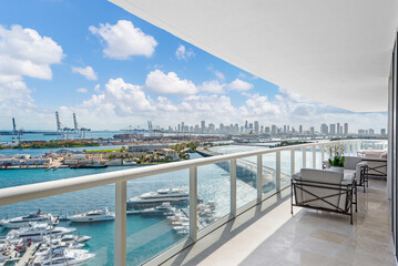 Balcony views from a condo in South Beach Miami Florida