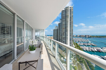 Balcony views from a condo in South Beach Miami Florida