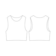 template high neck sports bra vector illustration flat design outline clothing collection