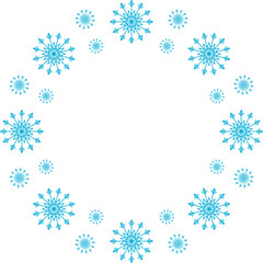 Winter Snowflake Circle Frame