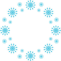 Winter Snowflake Circle Frame