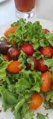 salad with lettuce and colorful tomatoes