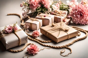 Fototapeta na wymiar gift box with rose