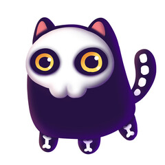 Skeleton cat halloween