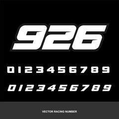 Obraz premium CLEAN AND BOLD RACING NUMBERS SET BUNDELS for motorsport