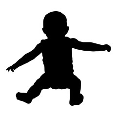 Illustration silhouette of a baby