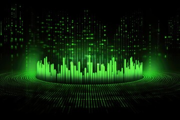 Fototapeta premium Information pulse, data dance, binary code ripples